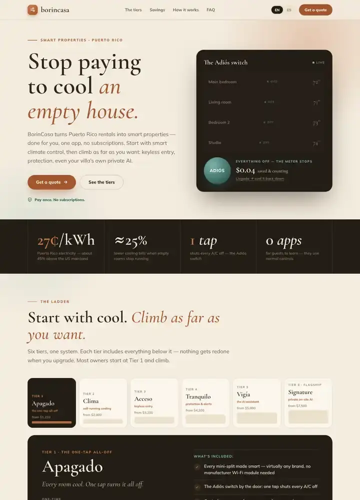 BorinCasa website, full-page screenshot, part 1 of 5