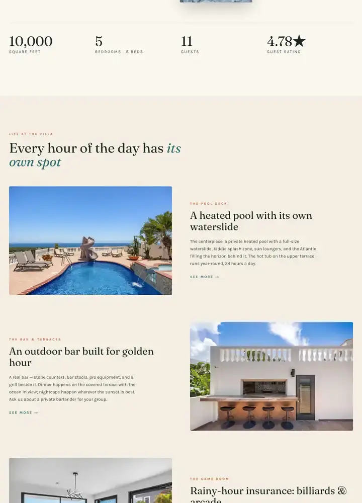 Casa Nakhla website, full-page screenshot, part 2 of 6