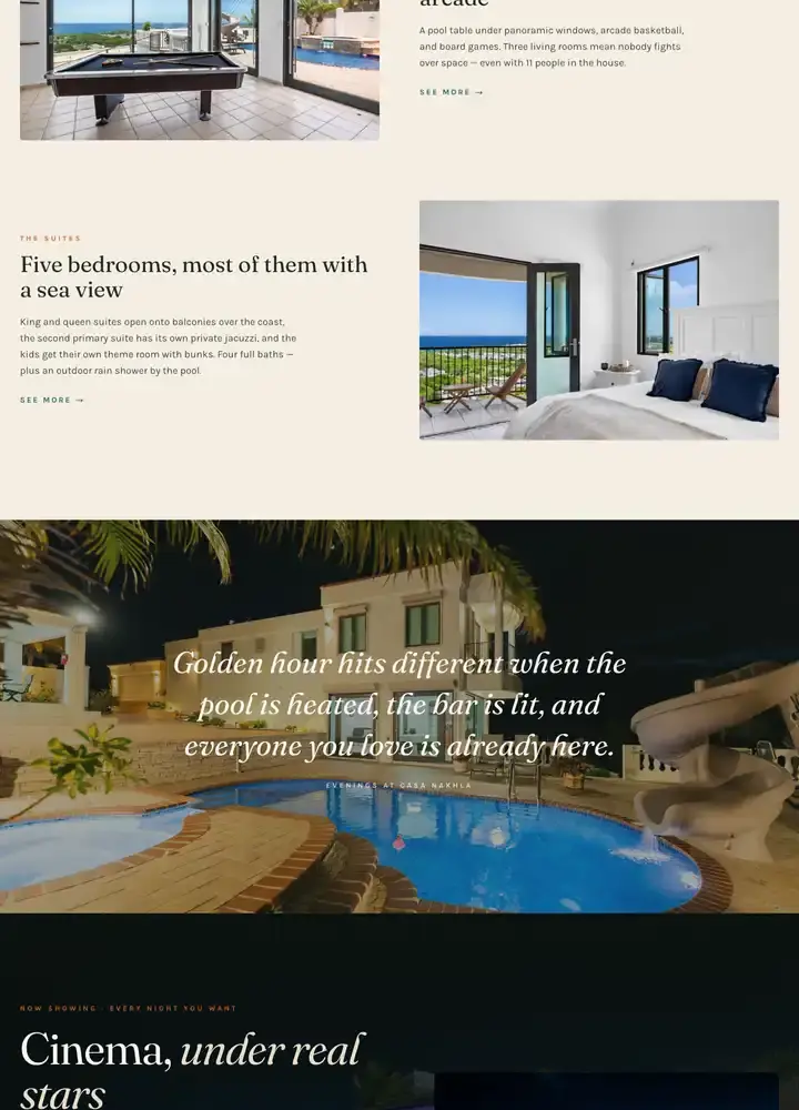 Casa Nakhla website, full-page screenshot, part 3 of 6