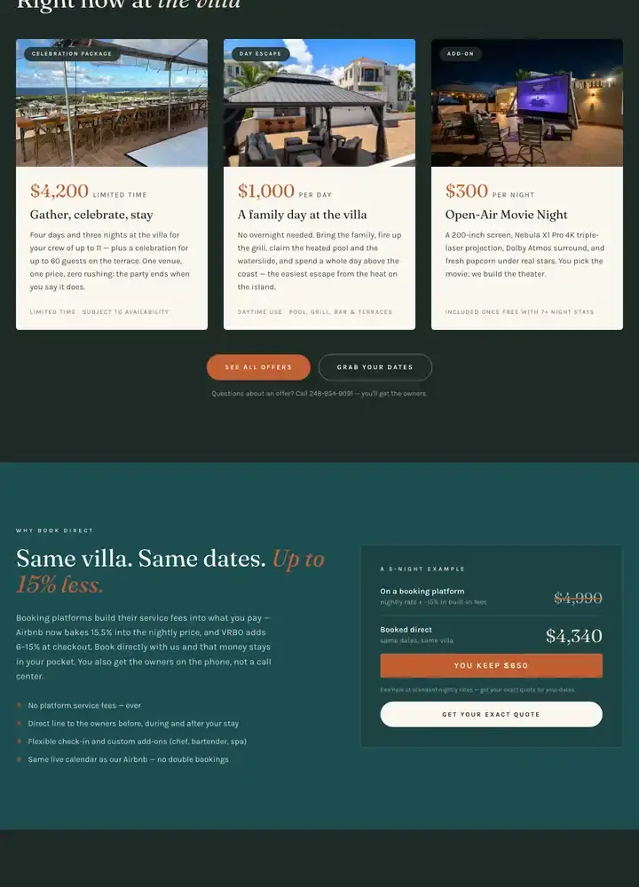 Casa Nakhla website, full-page screenshot, part 5 of 6